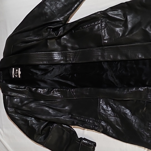 Women's Black Leather Jacket by Global Identity - Picture 1 of 16